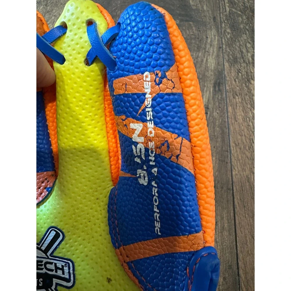 Franklin Sports Youth Baseball Glove Orange Blue Yellow‎ Artech Performance